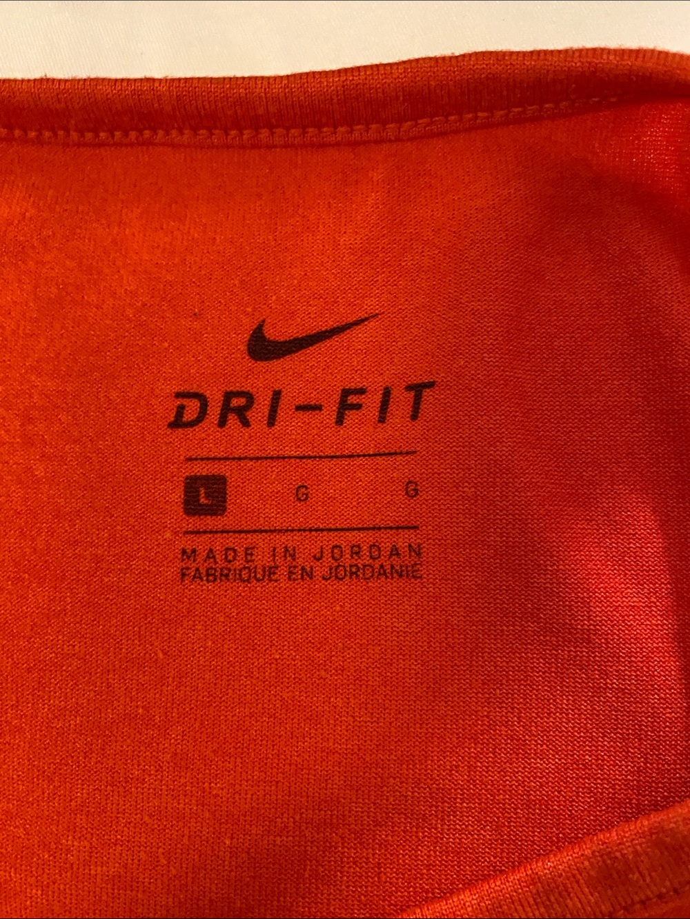 Nike Orange Dri-FIT Performance Tee with Blue Logo - Picture 2 of 7